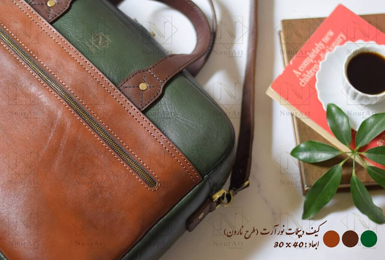نمای دیگر محصول کیف لپ تاپ چرم طبیعی مدل نارون - چرم نورآرت