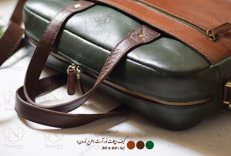 نمای دیگر محصول کیف لپ تاپ چرم طبیعی مدل نارون - چرم نورآرت