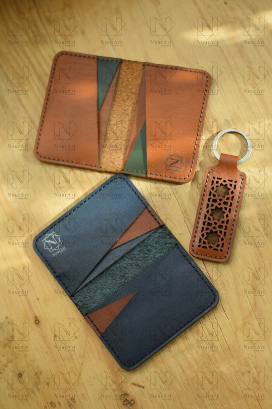 نمای دیگر محصول جاکارتی چرم طبیعی مدل ماه نشان - چرم نورآرت